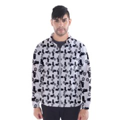 Chooper Motorcycle Drawing Motif Pattern Men s Windbreaker