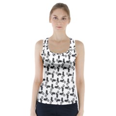 Chooper Motorcycle Drawing Motif Pattern Racer Back Sports Top by dflcprintsclothing