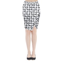 Chooper Motorcycle Drawing Motif Pattern Midi Wrap Pencil Skirt by dflcprintsclothing