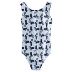 Chooper Motorcycle Drawing Motif Pattern Kids  Cut-out Back One Piece Swimsuit by dflcprintsclothing