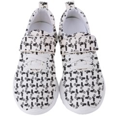 Chooper Motorcycle Drawing Motif Pattern Women s Velcro Strap Shoes by dflcprintsclothing