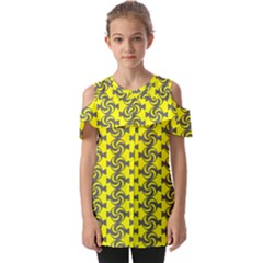 Candy Illustration Pattern Fold Over Open Sleeve Top by GardenOfOphir