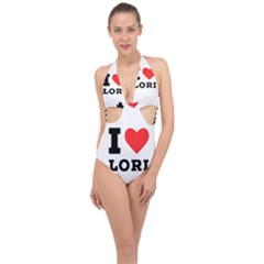I Love Lori Halter Front Plunge Swimsuit by ilovewhateva