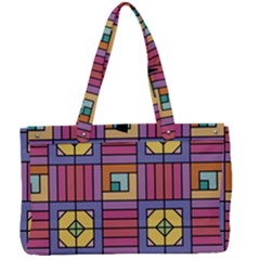 Pattern Geometric Colorful Lines Shapes Canvas Work Bag