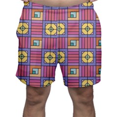 Pattern Geometric Colorful Lines Shapes Men s Shorts