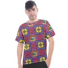 Pattern Geometric Colorful Lines Shapes Men s Sport Top by Jancukart