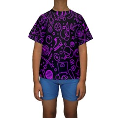 Telegram Pattern Art Patterns Kids  Short Sleeve Swimwear by Jancukart