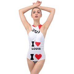 I Love Louis Cross Front Low Back Swimsuit by ilovewhateva