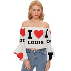 I Love Louis Off Shoulder Flutter Bell Sleeve Top by ilovewhateva