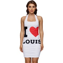 I Love Louis Sleeveless Wide Square Neckline Ruched Bodycon Dress by ilovewhateva
