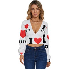 I Love Louis Long Sleeve Deep-v Velour Top by ilovewhateva