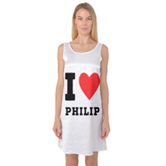 I Love Philip Sleeveless Satin Nightdress by ilovewhateva