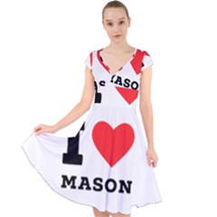 I Love Mason Cap Sleeve Front Wrap Midi Dress by ilovewhateva