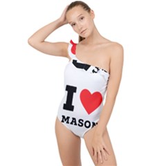 I Love Mason Frilly One Shoulder Swimsuit by ilovewhateva