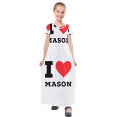 I Love Mason Kids  Short Sleeve Maxi Dress