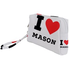 I Love Mason Wristlet Pouch Bag (small) by ilovewhateva