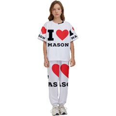I Love Mason Kids  Tee And Pants Sports Set by ilovewhateva