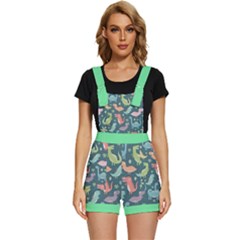 Green Summer Dino Short Overall by LittleDreamerzzz