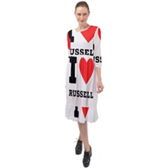 I Love Russell Ruffle End Midi Chiffon Dress