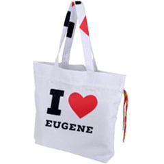I Love Eugene Drawstring Tote Bag by ilovewhateva