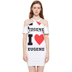 I Love Eugene Shoulder Frill Bodycon Summer Dress by ilovewhateva