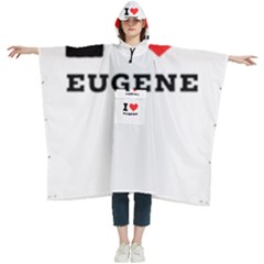 I Love Eugene Women s Hooded Rain Ponchos