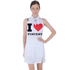 I Love Vincent  Women s Sleeveless Polo Tee by ilovewhateva