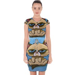 Grumpy Cat Capsleeve Drawstring Dress  by Jancukart