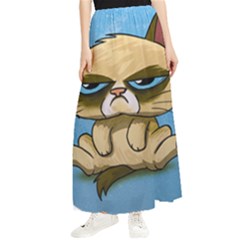 Grumpy Cat Maxi Chiffon Skirt by Jancukart