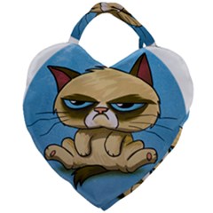 Grumpy Cat Giant Heart Shaped Tote by Jancukart