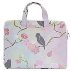 Birds Blossom Seamless Pattern Macbook Pro 13  Double Pocket Laptop Bag by Jancukart