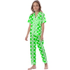 Candy Illustration Pattern Kids  Satin Short Sleeve Pajamas Set by GardenOfOphir