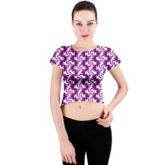 Candy Illustration Pattern Crew Neck Crop Top by GardenOfOphir