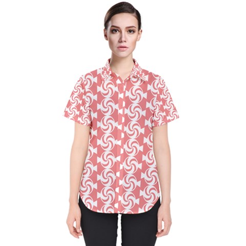 Candy Illustration Pattern Women s Short Sleeve Shirt by GardenOfOphir