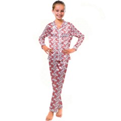 Candy Illustration Pattern Kid s Satin Long Sleeve Pajamas Set by GardenOfOphir