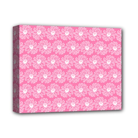Pink Gerbera Daisy Vector Tile Pattern Deluxe Canvas 14  X 11  (stretched) by GardenOfOphir