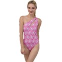 Pink Gerbera Daisy Vector Tile Pattern To One Side Swimsuit View1