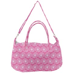 Pink Gerbera Daisy Vector Tile Pattern Removal Strap Handbag by GardenOfOphir