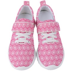 Pink Gerbera Daisy Vector Tile Pattern Women s Velcro Strap Shoes by GardenOfOphir
