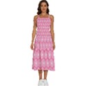 Pink Gerbera Daisy Vector Tile Pattern Sleeveless Shoulder Straps Boho Dress View1