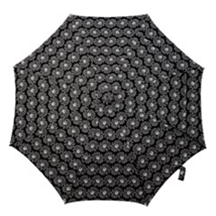 Black And White Gerbera Daisy Vector Tile Pattern Hook Handle Umbrellas (small) by GardenOfOphir