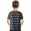 Black And White Gerbera Daisy Vector Tile Pattern Kids  Sport Mesh Tee View2