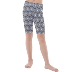 Gerbera Daisy Vector Tile Pattern Kids  Mid Length Swim Shorts by GardenOfOphir