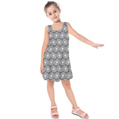Gerbera Daisy Vector Tile Pattern Kids  Sleeveless Dress by GardenOfOphir