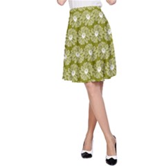 Gerbera Daisy Vector Tile Pattern A-line Skirt by GardenOfOphir