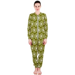 Gerbera Daisy Vector Tile Pattern Onepiece Jumpsuit (ladies) by GardenOfOphir