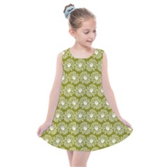 Gerbera Daisy Vector Tile Pattern Kids  Summer Dress by GardenOfOphir