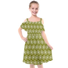 Gerbera Daisy Vector Tile Pattern Kids  Cut Out Shoulders Chiffon Dress by GardenOfOphir