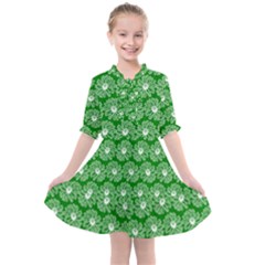 Gerbera Daisy Vector Tile Pattern Kids  All Frills Chiffon Dress by GardenOfOphir