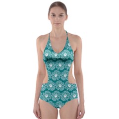 Gerbera Daisy Vector Tile Pattern Cut-out One Piece Swimsuit